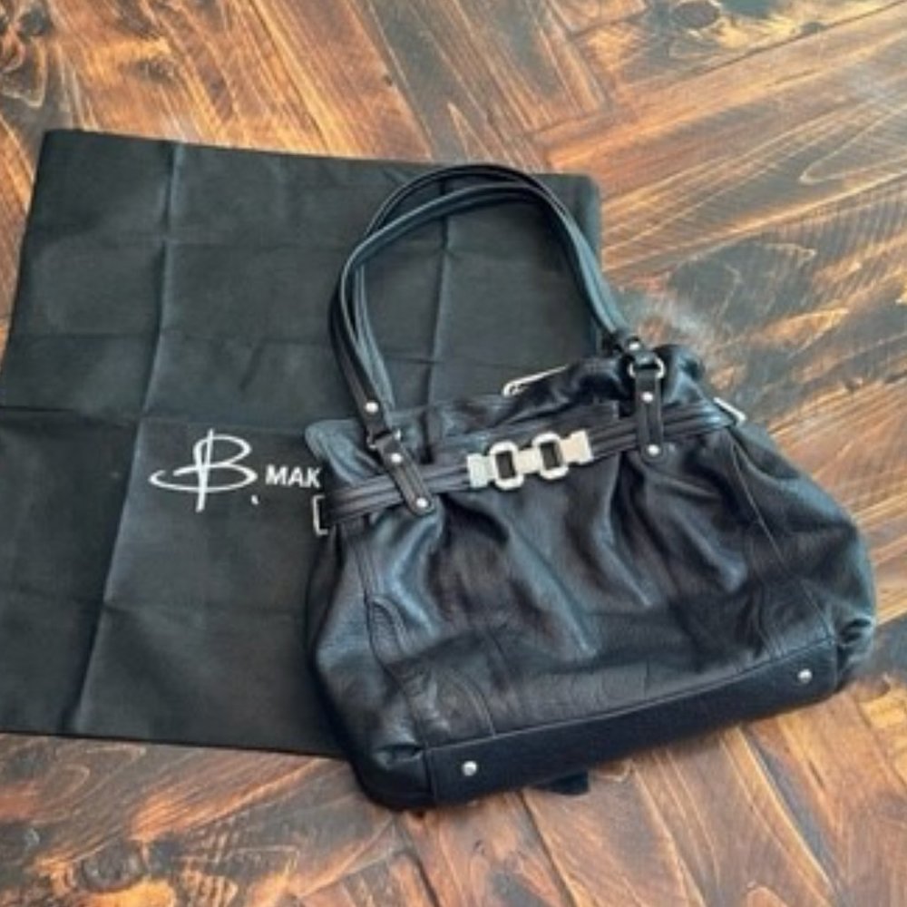 B. Makowsky Leather Hobo Bag (Black)